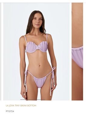 La Joya Lilac Ruched Tiny Bikini Set - La Joya